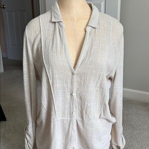 Lucky Brand Cream Button-Up Blouse